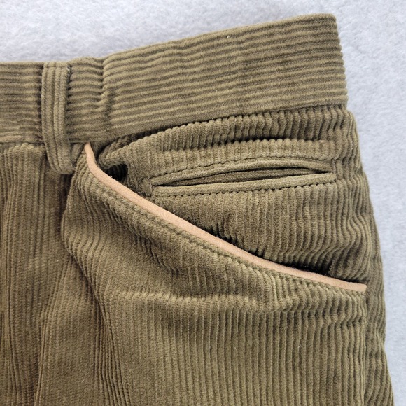Ralph Lauren Purple Label Men 36x32 Cotton Green Corduroy Pants Trousers Riding - Picture 7 of 12